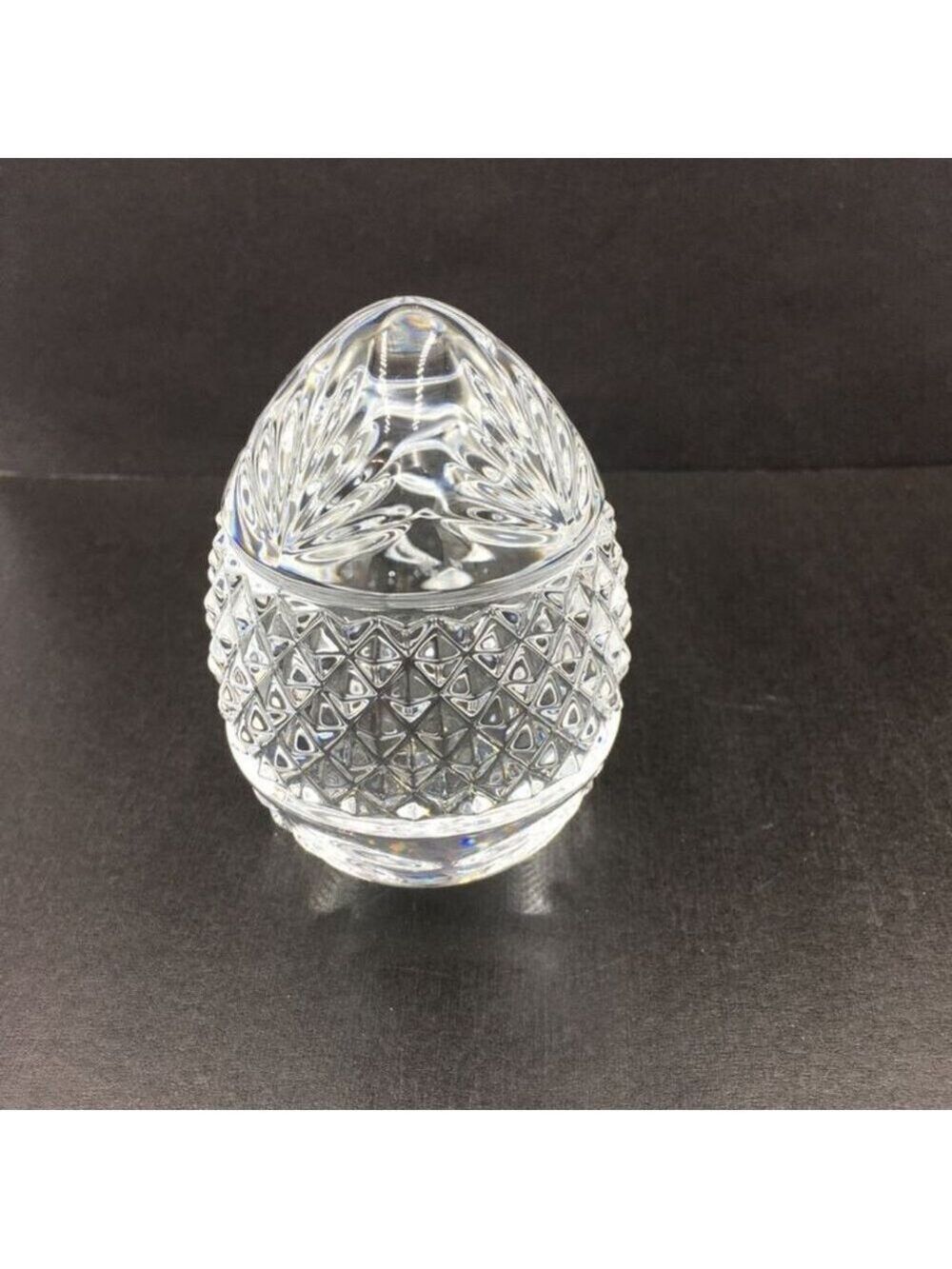 Vintage Cut Crystal Egg Shaped Paperweight made In France coastal minimalist